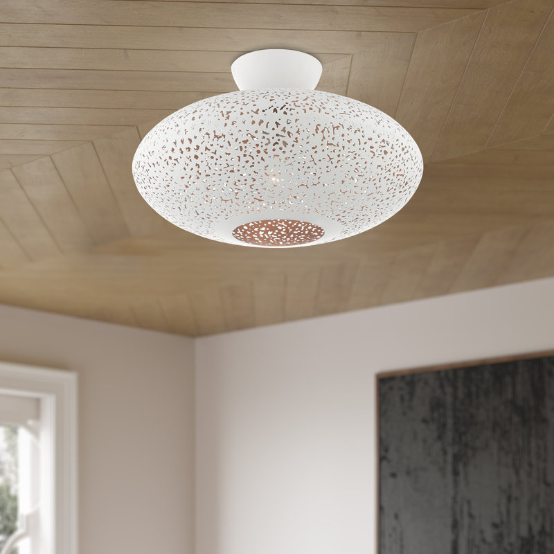 Plafonnier semi-encastré 1 lumière 16 po Bion, Blanc