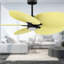 Alessandra Tropical - Five Blade Ceiling Fan - Integrated LED -Matte Black Finish -Light Blue Blades-968185000-968185003
