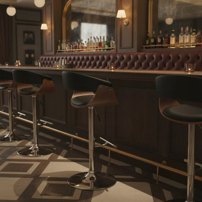 Tabouret de bar pivotant en similicuir