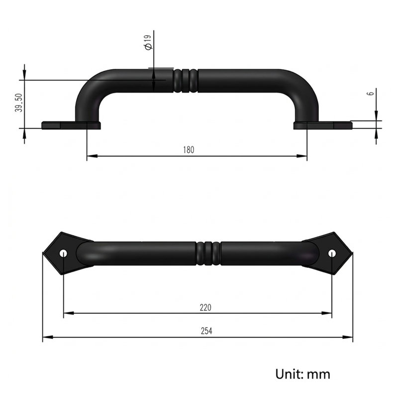 Rustic Cast Iron Barn Door Pull for Farmhouse Decor