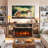 Fireplace Tv Stand With Electric Fireplace, Media Entertainment Center Console Table With Open Storage Shelves And Cabinets-721817057-737018558