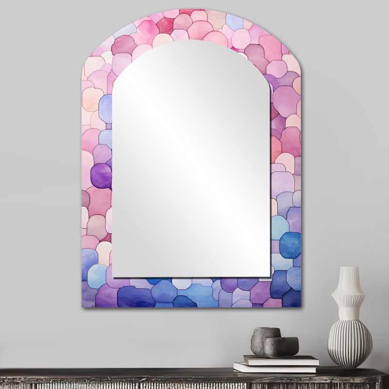 Miroir mural bleu et rose Twilight, 34 po x 25 po