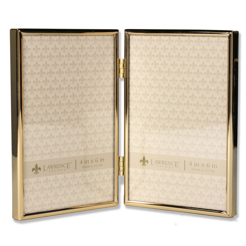 Cadre photo double simplement en métal Karole, 4 po x 6 po