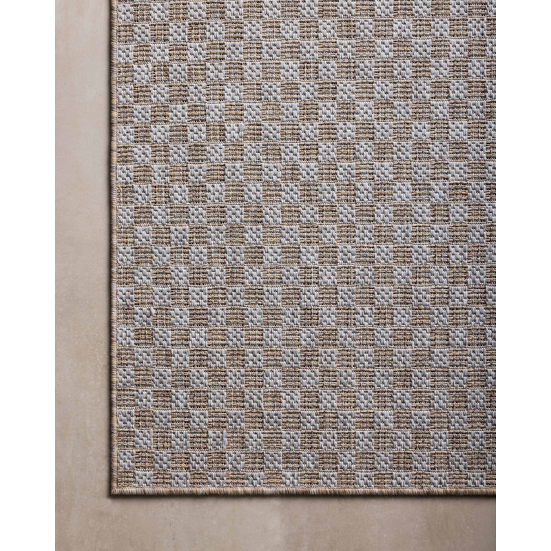 Amber Lewis x Loloi Indoor / Outdoor Topanga Natural / Silver Area Rug, Rectangle 7'10" x 10'