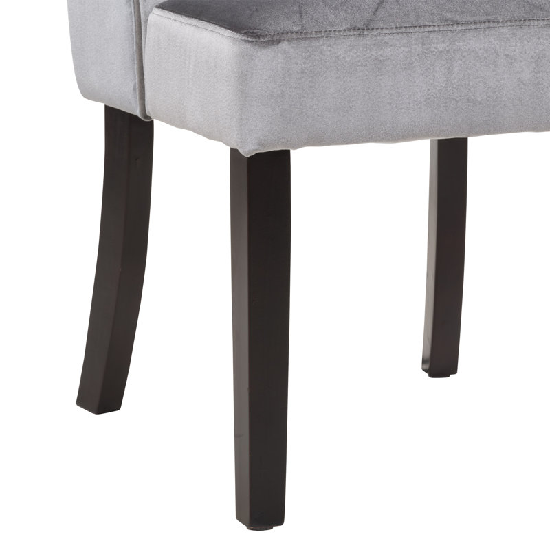 Chaise d'appoint rembourrée en velours Donegan, Gris clair