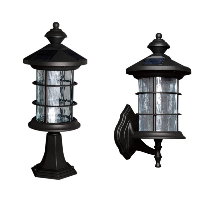 Black Low Voltage Solar Powered Integrated LED Metal Fence Post Cap Light 8 In. X 8 In.