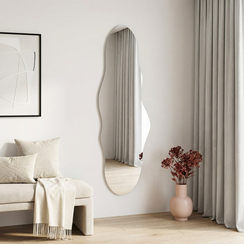 Miroir mural pleine longueur transparent en forme de nuage transparent sans cadre 60 po x 21,3 po