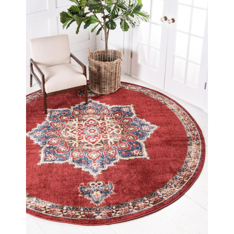 Tapis oriental bourgogne Edens, Rond 7 pi