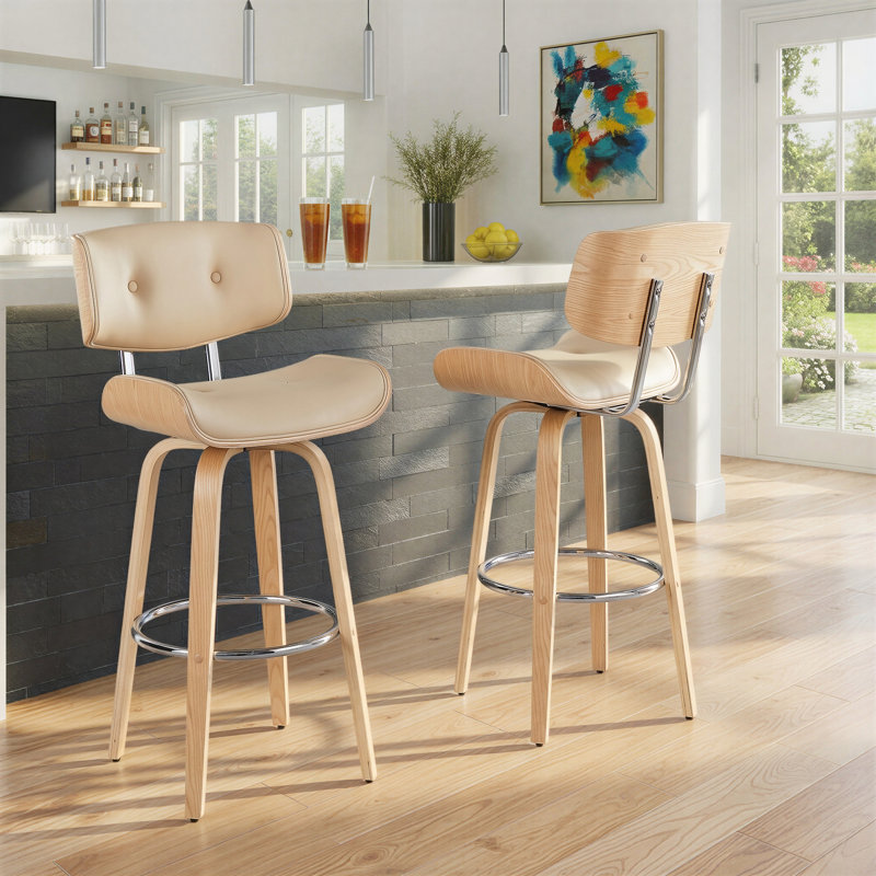 Tabouret pivotant 30,5 po Arabelle, Crème
