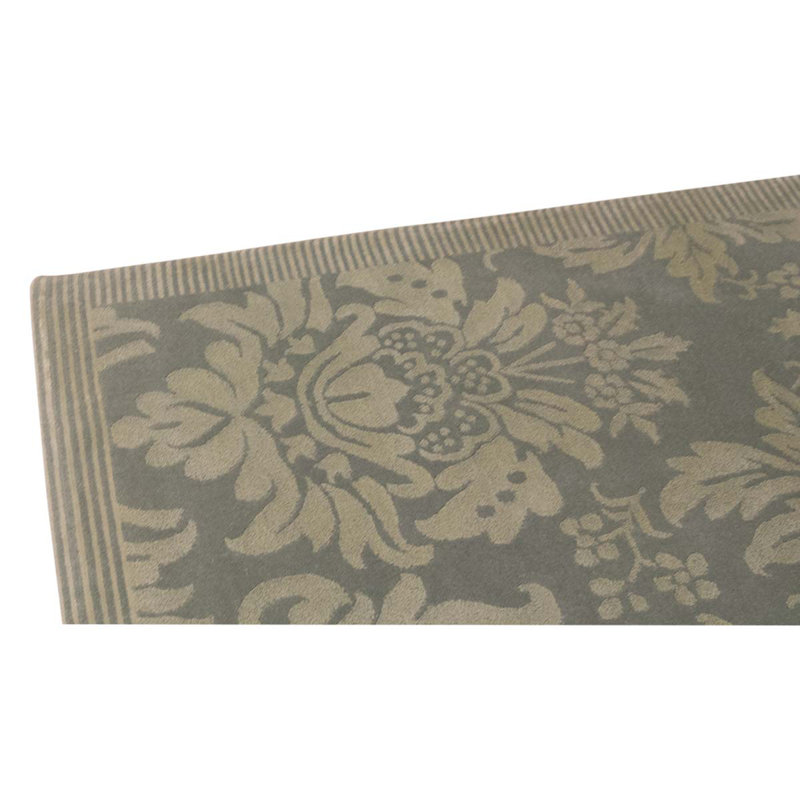 Tapis vert clair / gris noué à la main de conception unique 8 pi 2 po x 10 pi