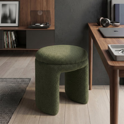 Bowen 18"W Upholstered U-Shaped Accent Ottoman