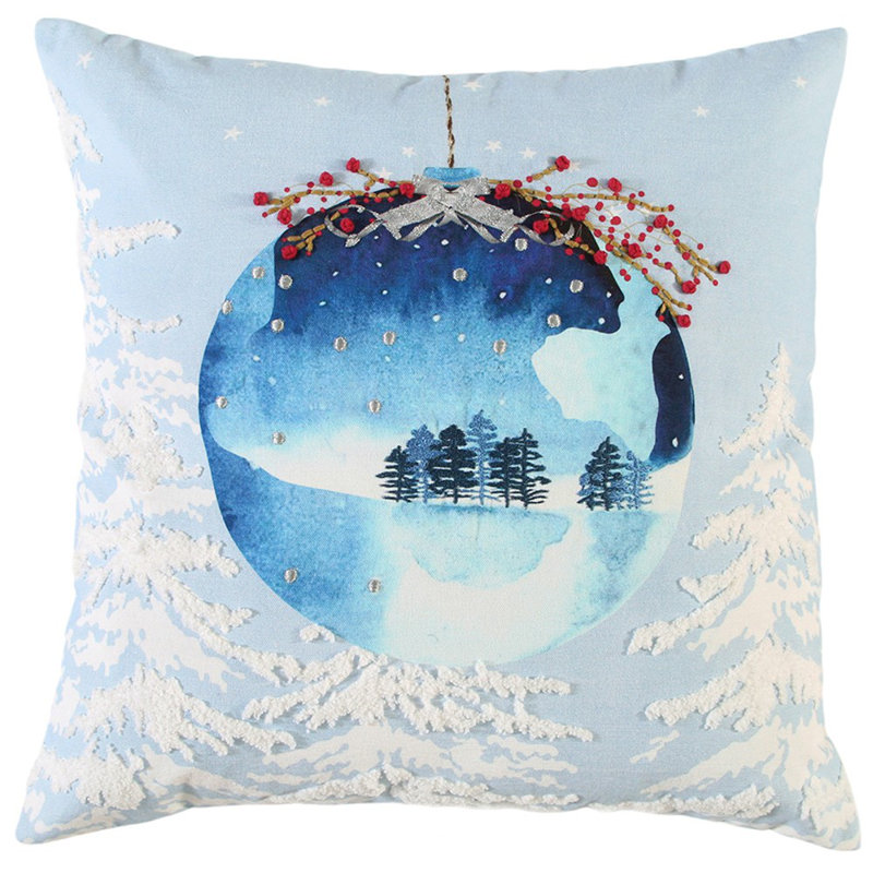 Embroidered Throw Pillow, polyester/polyfill