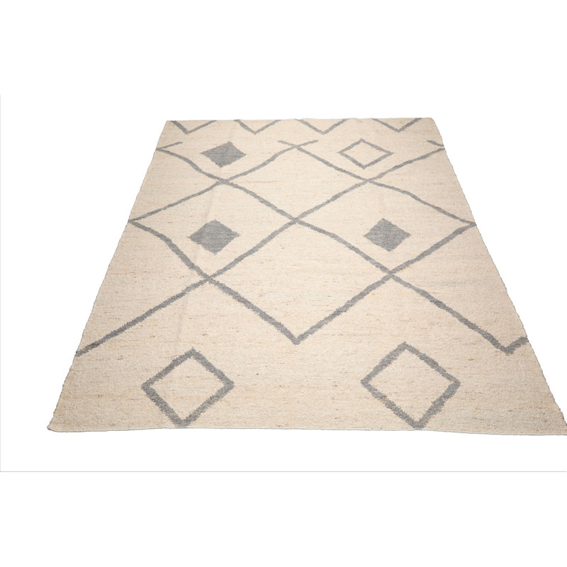 Tapis géométrique en laine tissé à la main 9x12