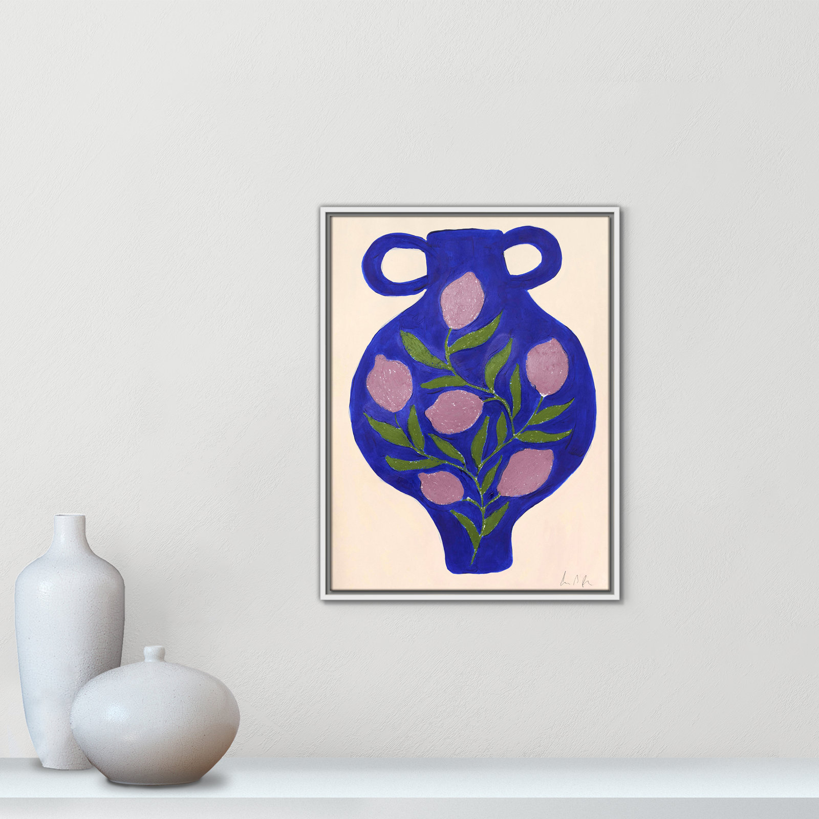 Vase No. 03 Print by Camilla Bergqvist, 25.5" H x 19.5" W, White
