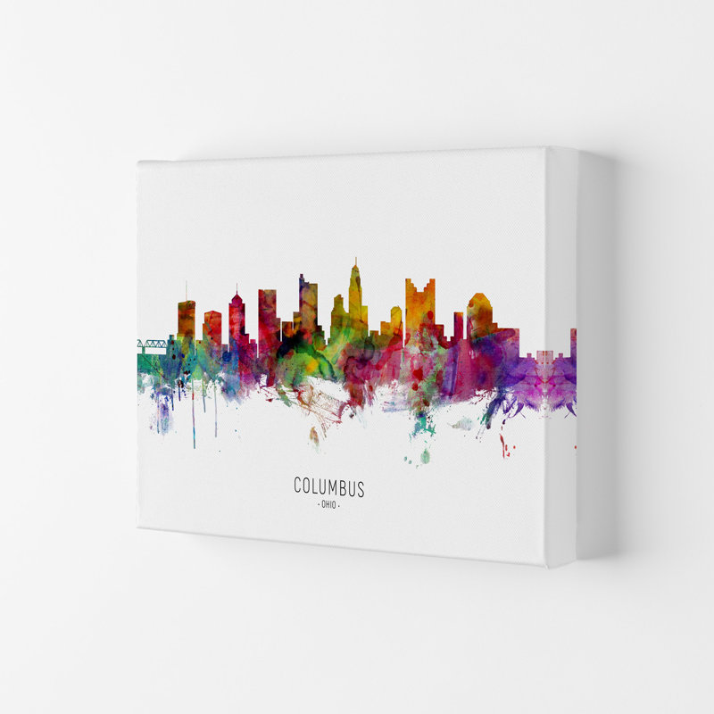 Columbus Ohio Skyline by Michael Tompsett - Print, Wrapped Canvas, 42cm H x 59.4cm W x 4cm D