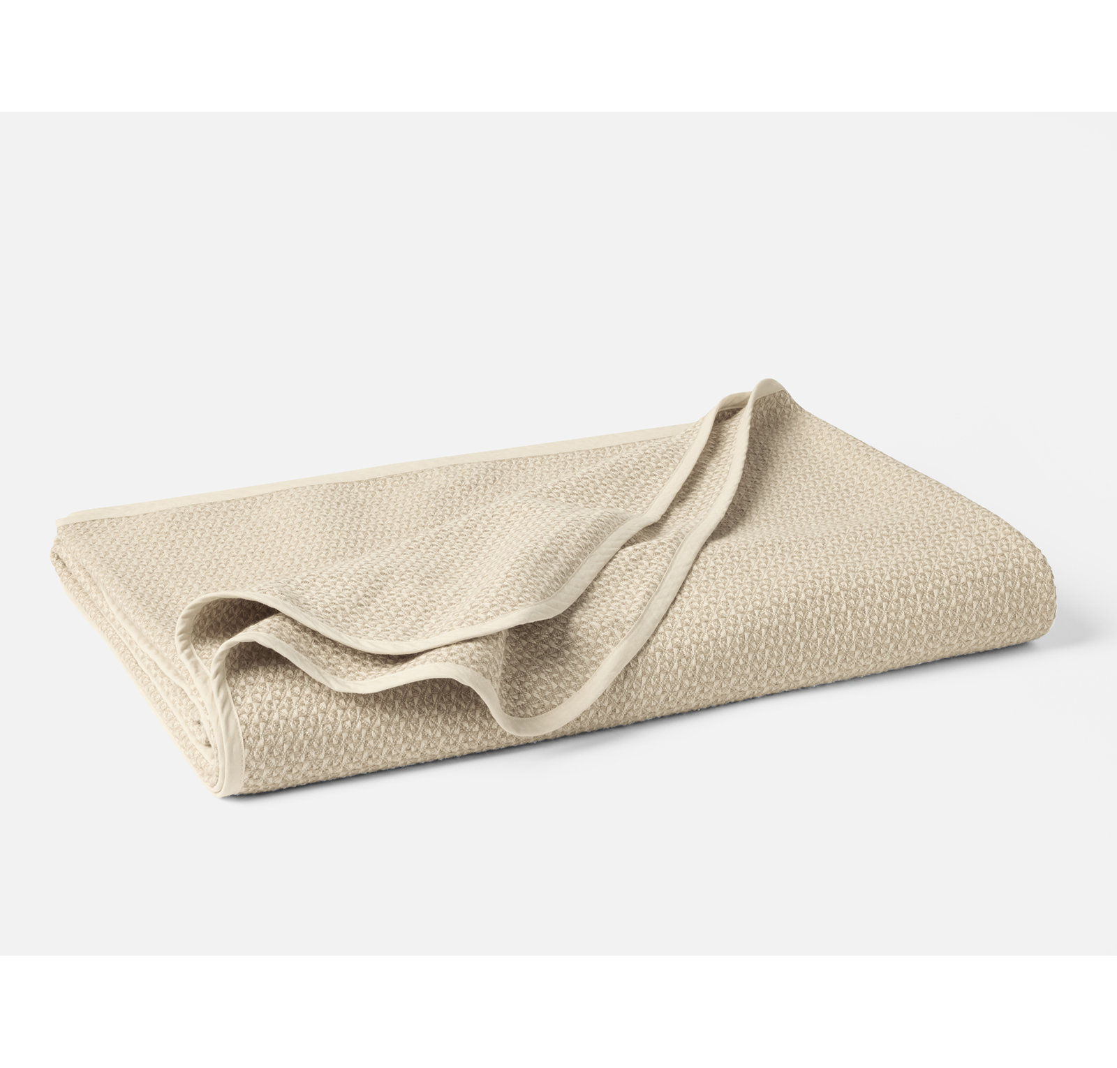 Honeycomb Organic Cotton Honeycomb / Waffle Throw Blanket, 108" W x 92" L, Undyed Oyster