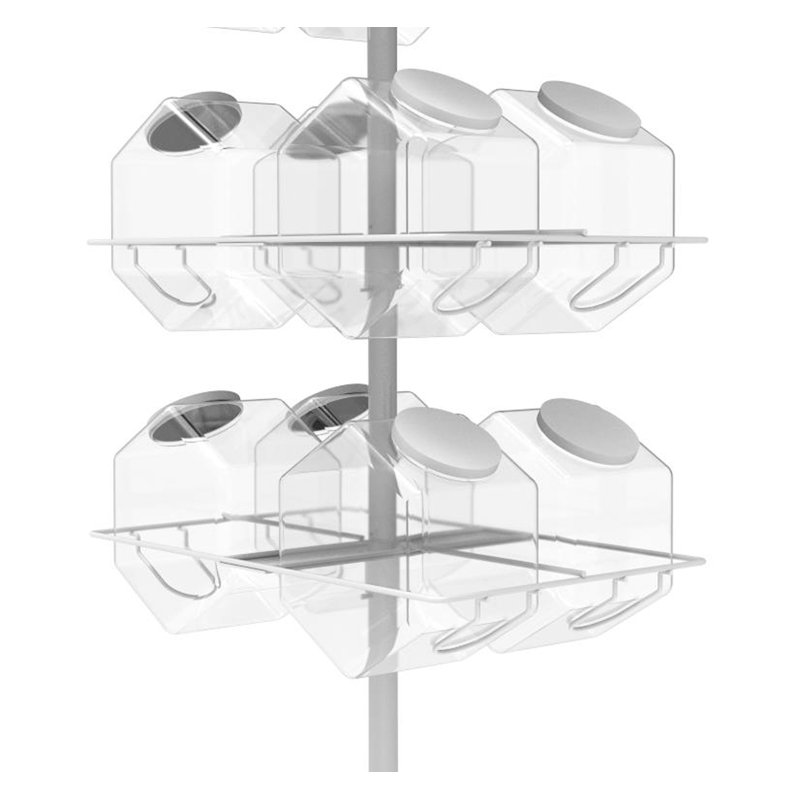 Rebrilliant Mavelyn Bucket Rotating Display Rack, White Metal Retail ...