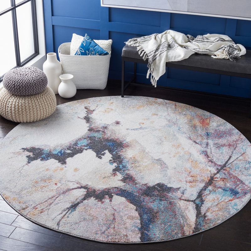 Anaston Performance Abstract Rug, Round 6'7"