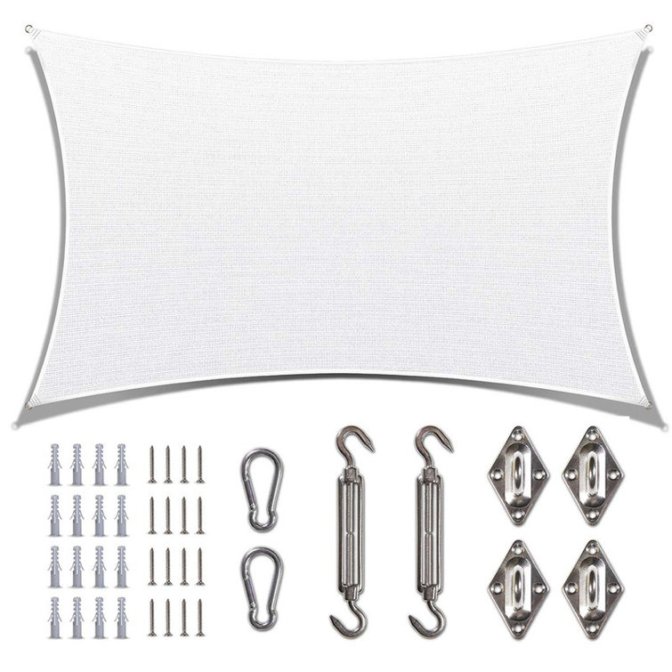 Amgo Customize Rectangle Shade Sail - 200 GSM, 95% UV Blockage with Hardware Kit