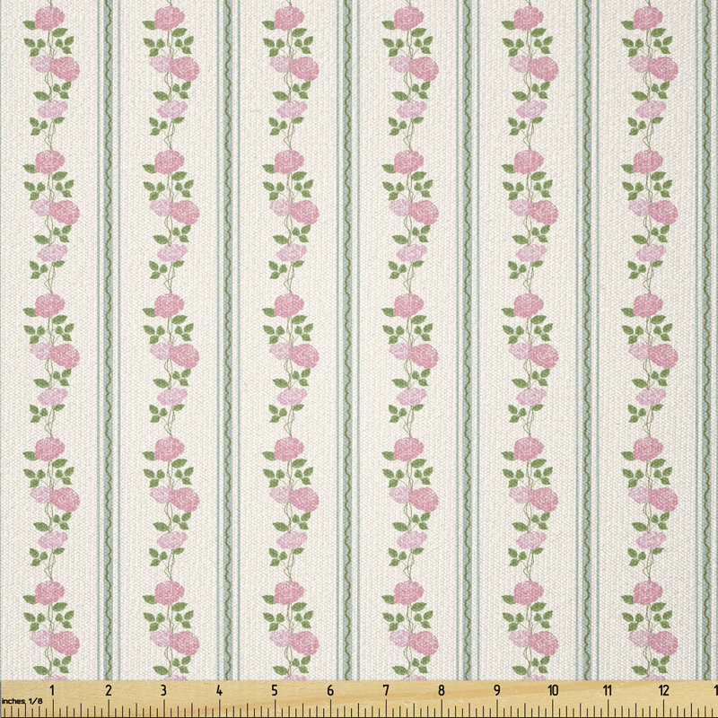 Coshow Flower Roses Buds with Borders Leaves Multi-Purpose Fabric