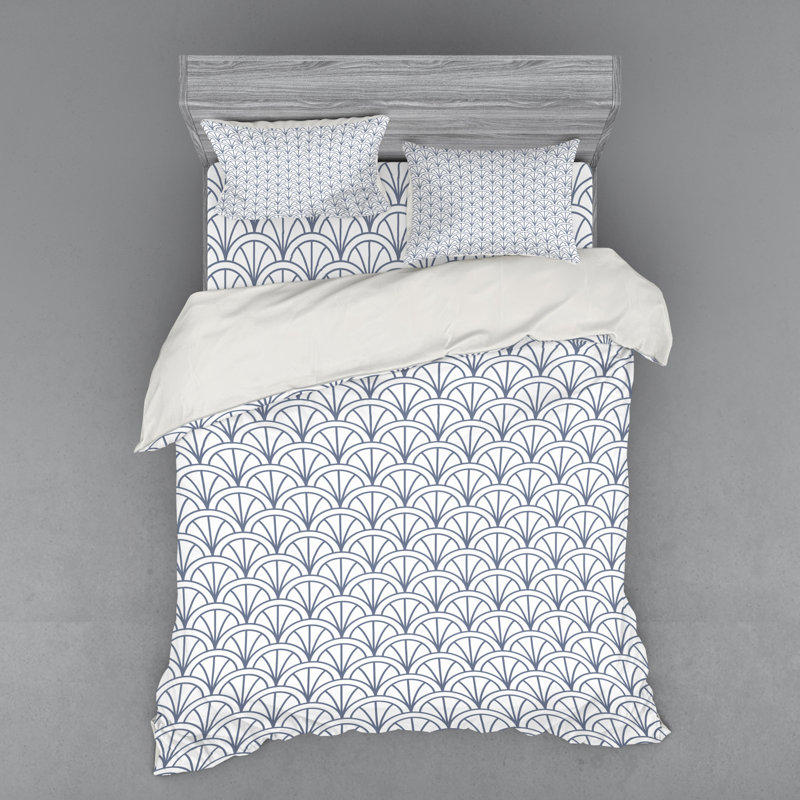 Modern & Contemporary Polyester Geometric Shapes Duvet Cover, Queen Duvet Cover + 3 Additional Pieces