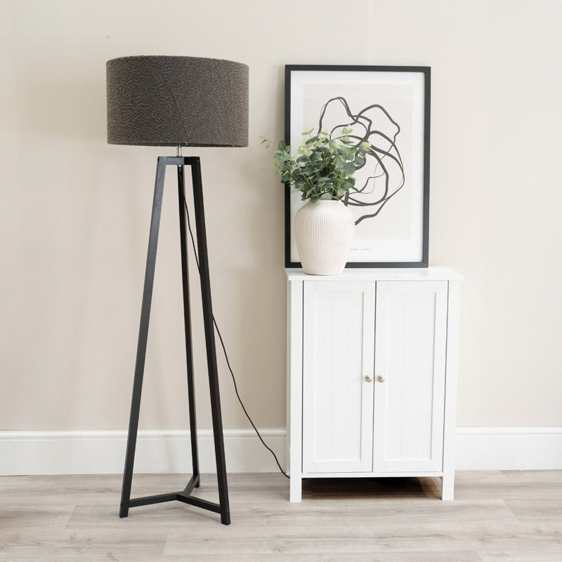 Rhavyn 148cm Matte Black Traditional Floor Lamp