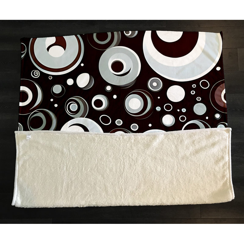 Throw Blanket, 51" W x 60" L, Abstract/Polka Dot, Black/Blue