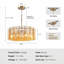 35.4" 12-Light Dimmable Drum Chandelier with Glass Shade-1579966213