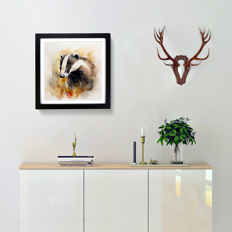 Single Picture Frame Print on Wood, Black