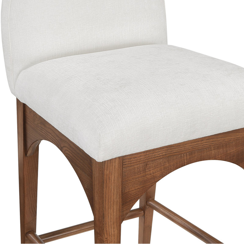 Waldorf Counter Stool, Walnut, Cream Chenille
