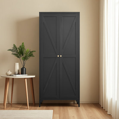 Armoire de rangement en métal réglable à 2 portes avec armoires de rangement en métal et tablettes réglables