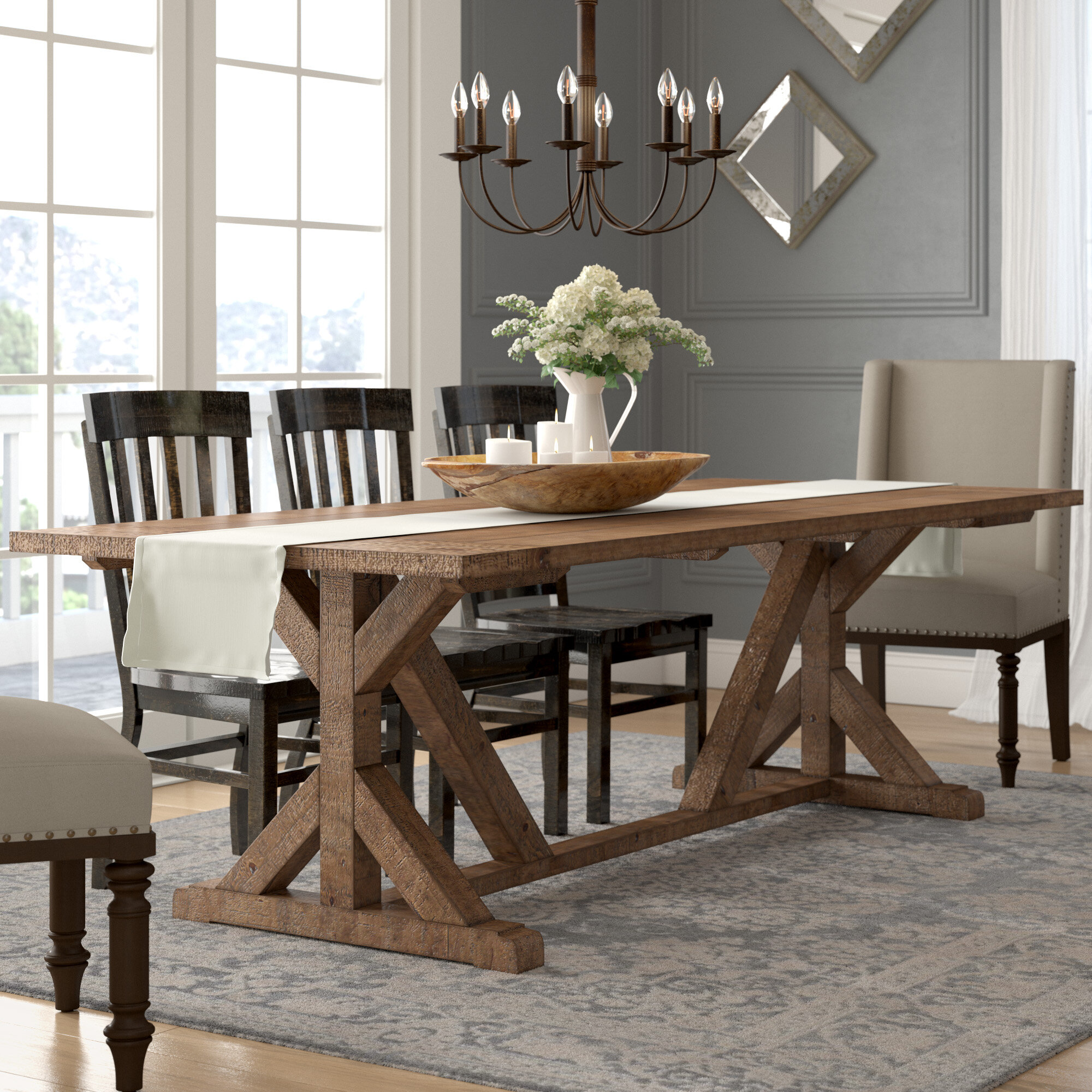 Wayfair trestle on sale dining table