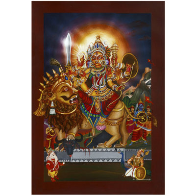 Déesse Durga | Gouache sur papier aquarelle | Peinture de Giri Ratna Singh