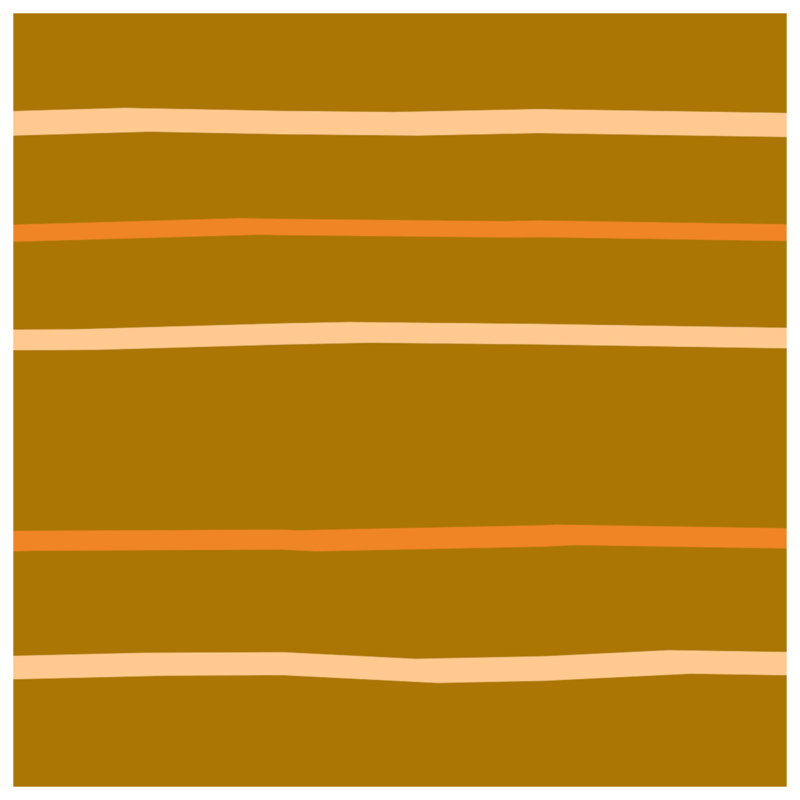 Orange Beige Stripes Pattern Canvas Gallery Wrap in Many Sizes, 32 x 32 inches