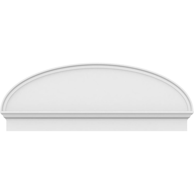 Fronton elliptique en PVC de qualité architecturale lisse, H 20 3/8 po x l 54 po x P 2 3/4 po