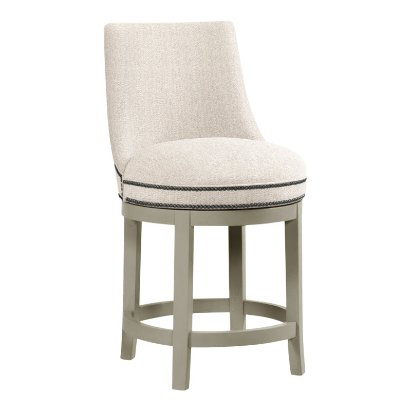 Tabouret de comptoir 26 po Vesper, Amande chamois, Perigold craie douce au toucher