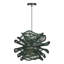 Luminaire suspendu 1 lumière rotin fleur verte-146633683