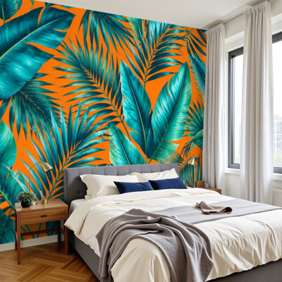 Papier peint adhésif auto-adhésif moderne pour la chambre à coucher L 69 "x l 96" Peel and Stick