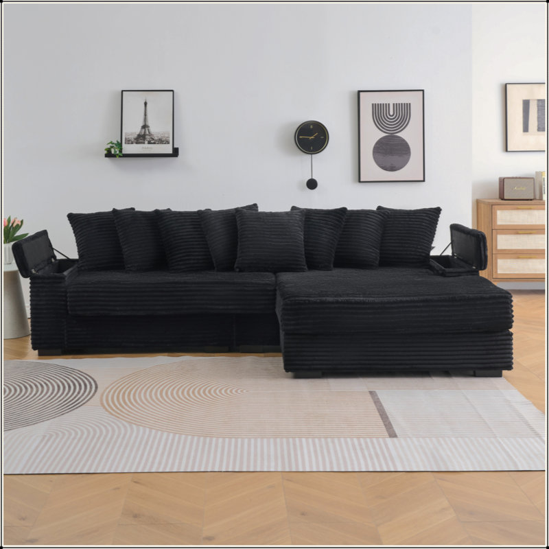 Canapé en velours côtelé de 111,4 po, accoudoir avec porte-gobelet et fonction de rangement, fauteuil inclinable pouvant être changé à gauche et à droite, convenant au salon, à la chambre à coucher et au salon