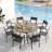 Nazir 8 - Person Metal Patio Dining Set with Round Table-344731691