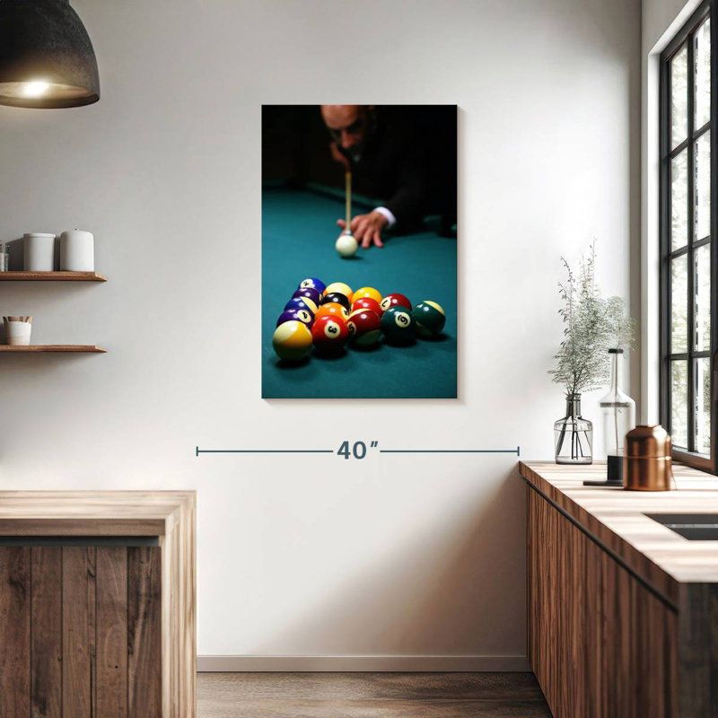 Joueur de billard, H 36 po x l 24 po