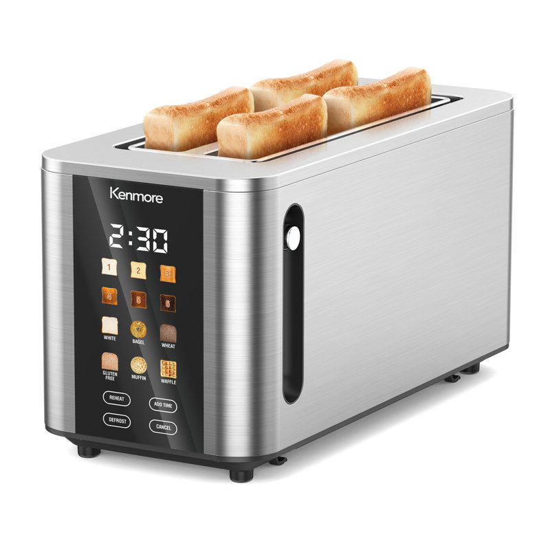Kenmore 4-slice Digital Long Slot Toaster Touch Control Stainless Steel