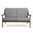 Marlo Solid Wood Teak Outdoor Loveseat With Cushion And Arms-114980247-114980245