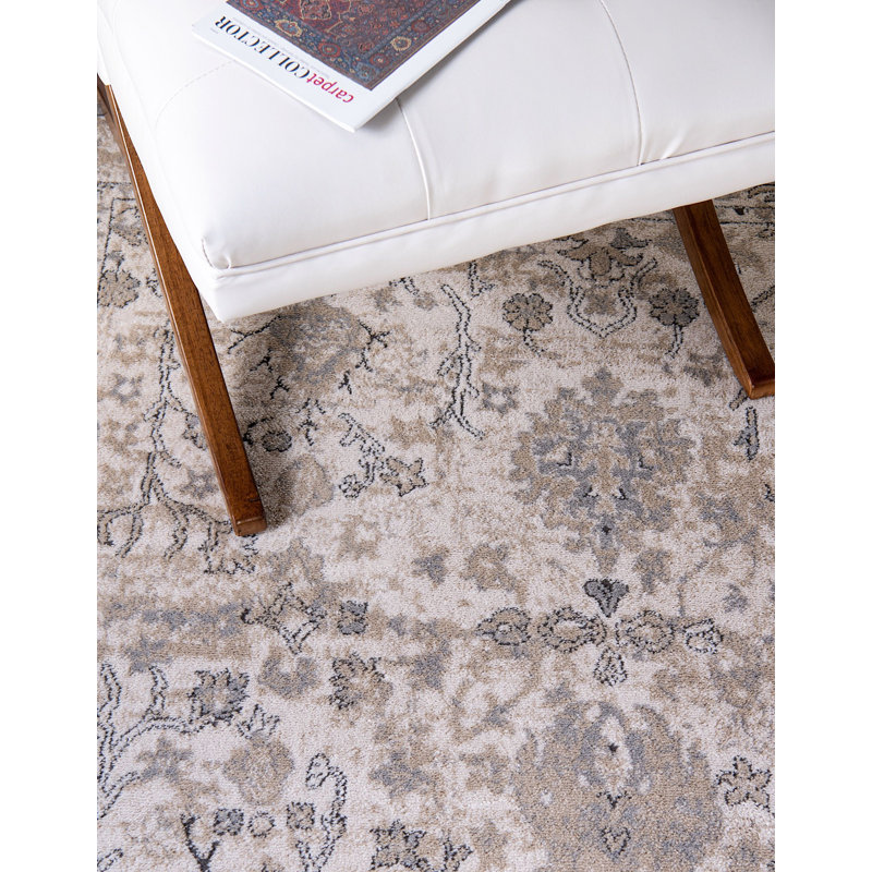 Tapis transitionnel de couleur caramel, Rond 7 pi