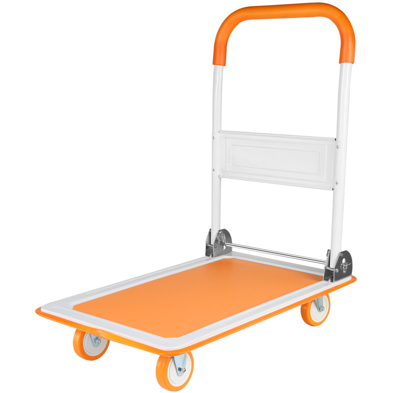 330 Lb. Capacity Foldable Platform Dolly, Orange/White