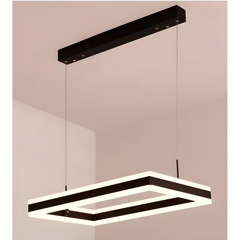 Danalyn 1 -Modern LED Chandelier – Chic Flush Mount Ceiling Light for Dining Room, Living Room, Kitchen Island, Bedroom with Remote Control, Black & White Finish