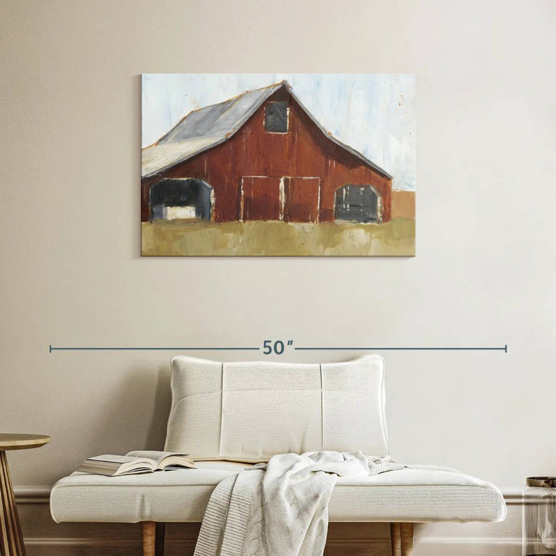 Lilie Rustic Red Barn I, 24" H x 36" W