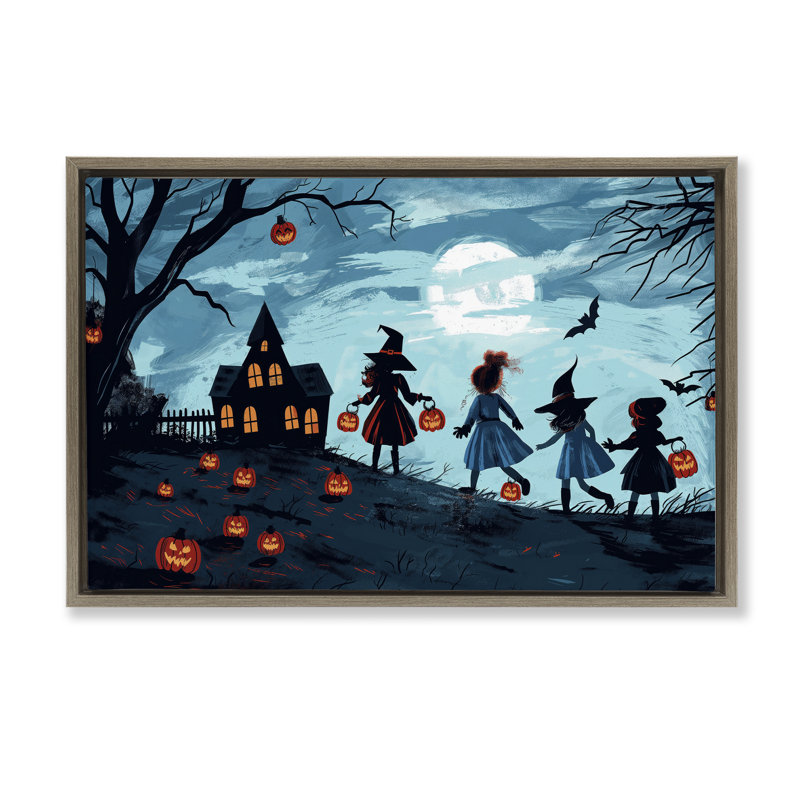 Cadre flottant Witch Trick Or Traiter, design par Wumples, H 21 po x l 31 po, Cadre flottant orme Montalcino