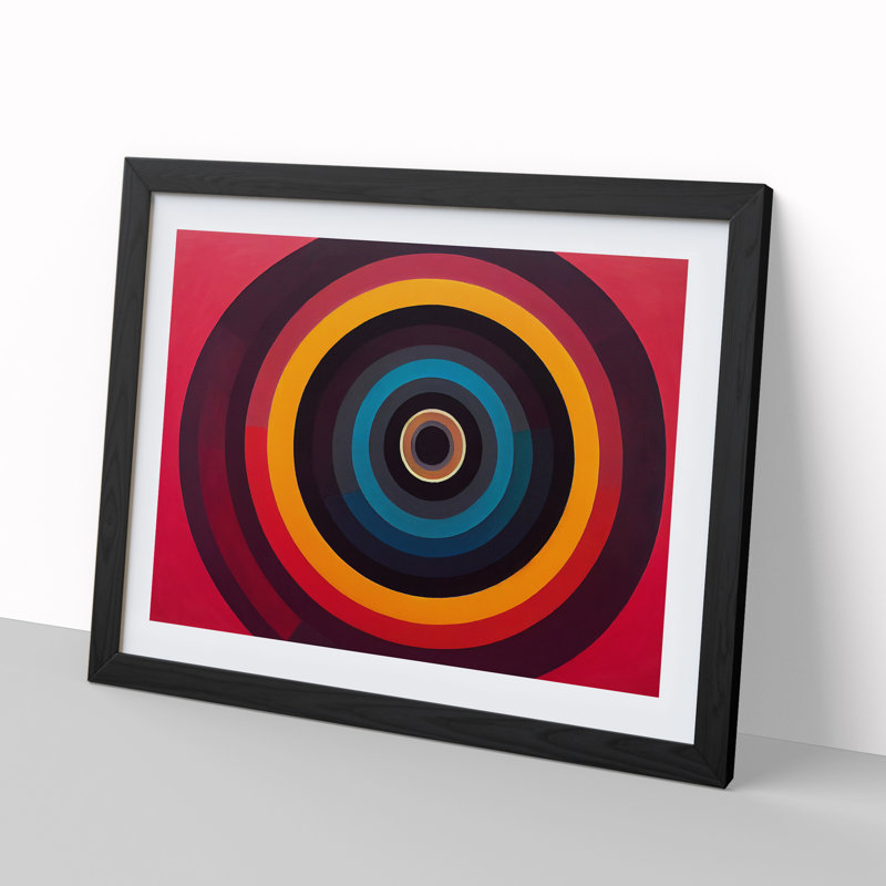 Majestic Modern Abstract - Single Picture Frame Print, Black, 34cm H x 46cm W x 2cm D