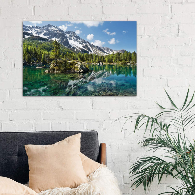 «Magic Lake» par Stefan Hefele - reproduction de photo, Toile tendue, H 26 po x l 40 po x 1,5 po
